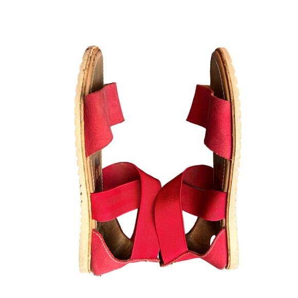 Sorel Ella Size 10 Red Leather Sandals - Picture 5 of 7